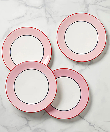 Kate Spade, Lenox Make It Pop Dinner Plate Set of 4 Pink, Blue