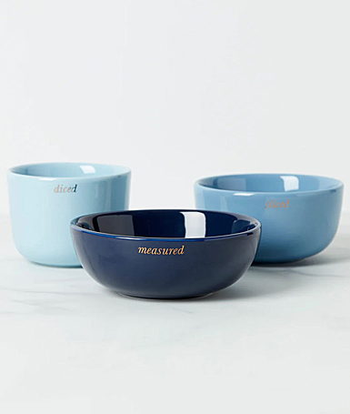 Kate Spade, Lenox Make It Pop Prep Bowls Set of 3 Shades of Blue