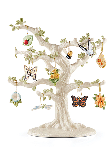 Lenox Ornament Trees Butterfly Meadow 10 Piece Ornament and Tree Set