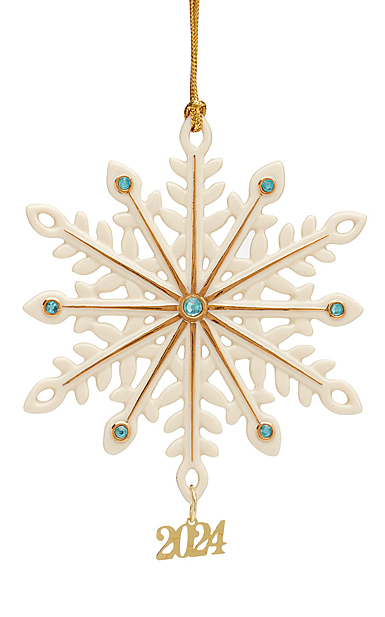 Lenox 2024 Annual Gemmed Snowflake Dated Ornament