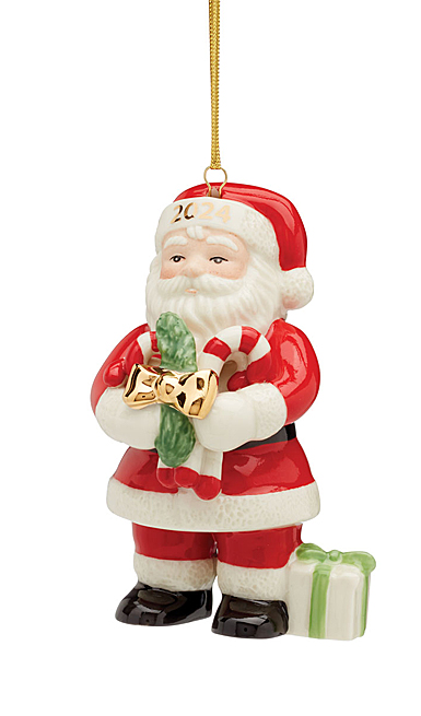 Lenox 2024 Santa With Candy Cane Dated Ornament