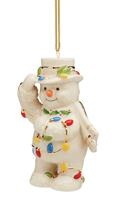 Lenox 2024 Snowman With Lights Dated Ornament