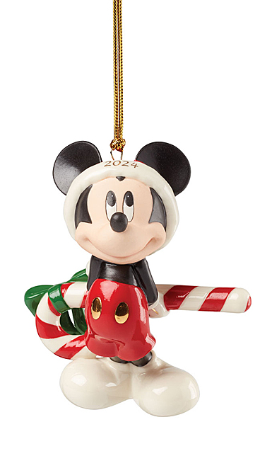 Lenox 2024 Mickey With Candy Cane Dated Ornament