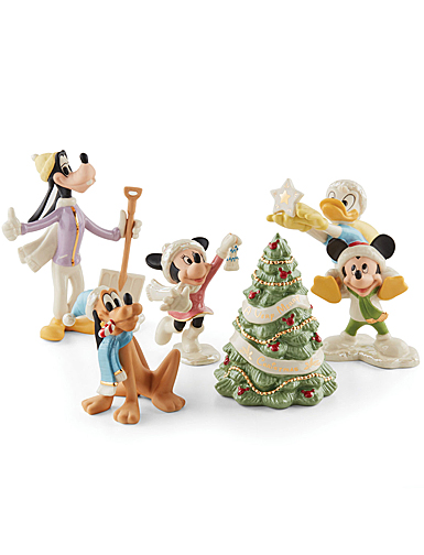 Lenox Disney Winter Fun Christmas Scene Figurines, Set of 5