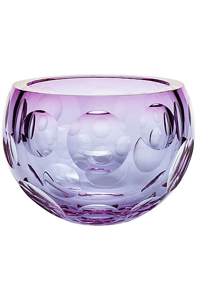 Moser Crystal Bubbles Bowl 9.8" Alexandrite and Rose