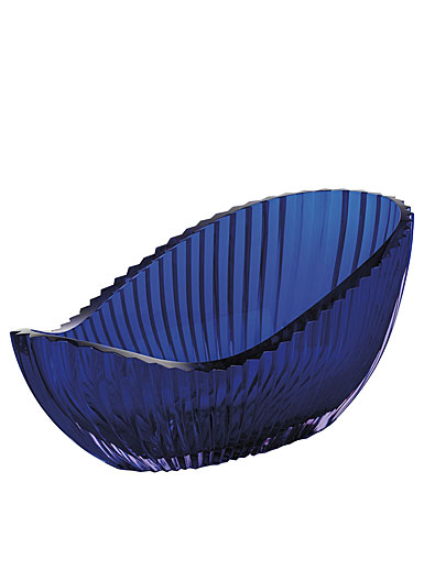 Moser Crystal Seashell Bowl 13" Wedges - Alexandrite and Blue