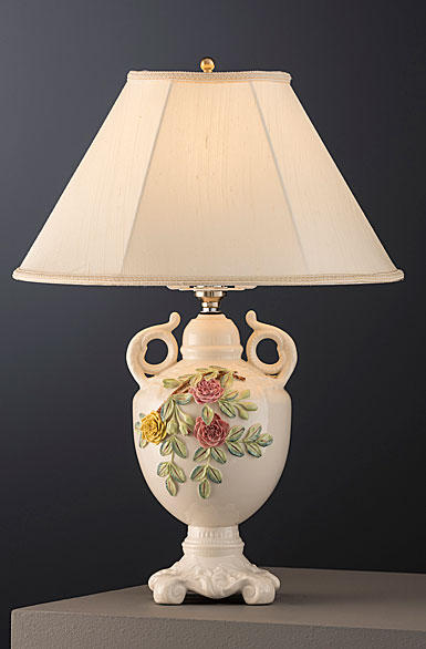Belleek Masterpiece Collection Rose Isle Lamp and Shade Limited Edition