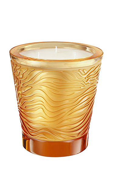 Lalique Empreinte Animale Jungle Scented Candle Vase Amber Limited Edition