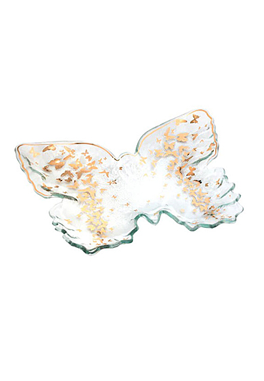 Annieglass Butterfly 12" Tray, Gold