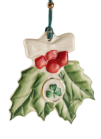 Belleek 2023 Irish Christmas Holly Ornament
