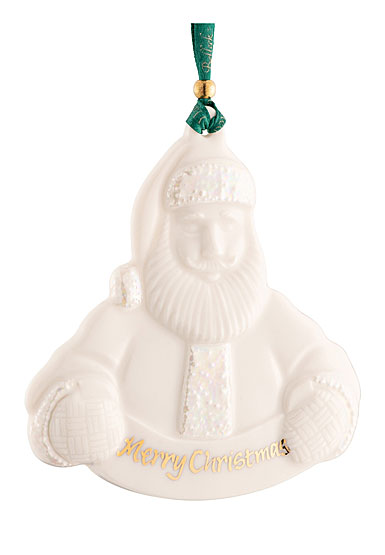 Belleek Santa Claus Merry Christmas Ornament