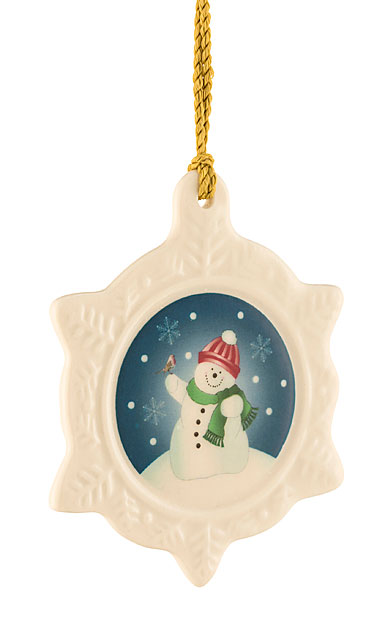 Belleek Snowman Ornament
