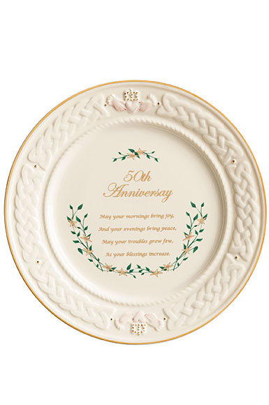Belleek Celebration 50th Anniversary Plate