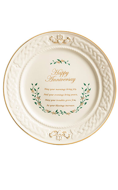 Belleek China Celebration Happy Anniversary Plate