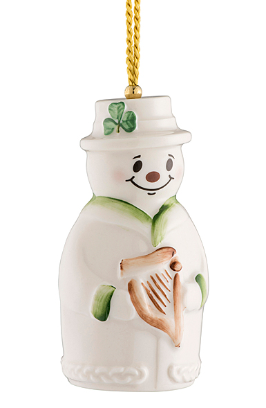 Belleek China Snowman Bell Ornament