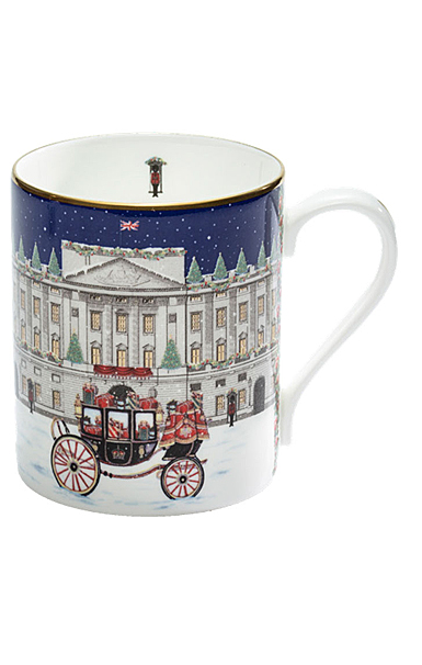 Halcyon Days Buckingham Palace Carriage in the Snow Mug