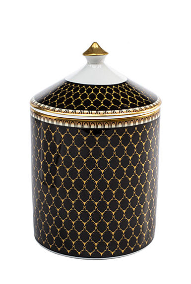 Halcyon Days GC Antler Trellis Black Gold Oud Imperial Lidded Candle