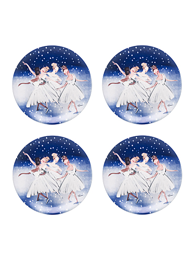 Halcyon Days Waltz of the Snowflakes 8Coupe Plate Set of 4