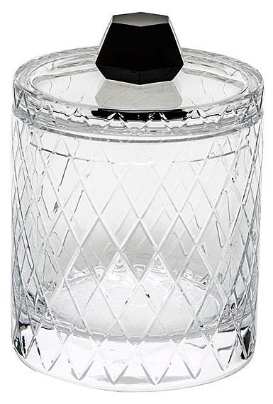 Moser Crystal Bonbon Canister 8.5" Wedge Cuts - Clear and Smoke
