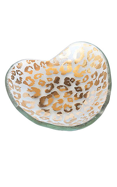 Annieglass Cheetah 5" Heart Bowl Gold