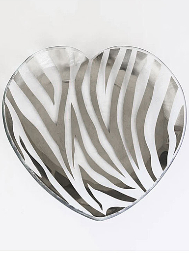 Annieglass Zebra 7" Zebra Heart Plate Platinum