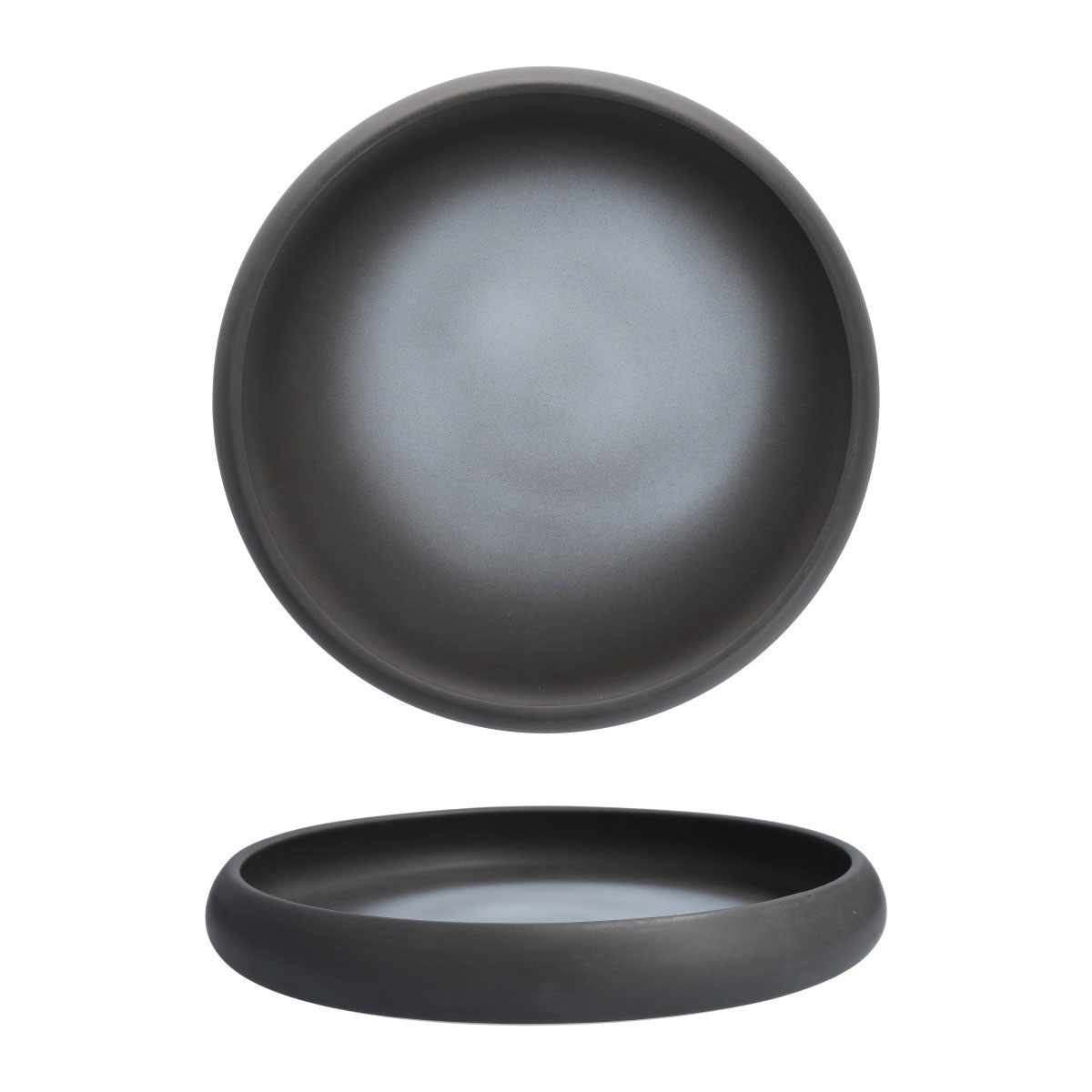 Fortessa Stoneware Cloud Terre Collection No. 1 Arlo Charcoal Serve Bowl 11"x2"