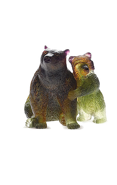 Daum Bear and Cub Sculpture