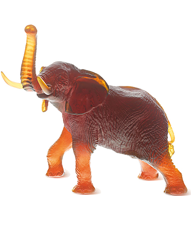 Daum Elephant in Amber by Jean-Francois Leroy Sculpture