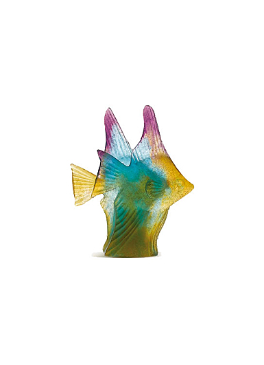 Daum Fish Couple in Amber, Green, and Purple Sculpture