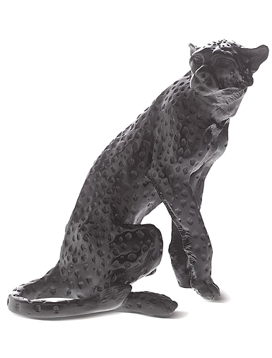 Daum Black Cheetah by Jean-Francois Leroy, Limited Edition Sculpture