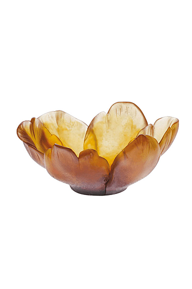 Daum 6.3" Tulip Bowl in Amber
