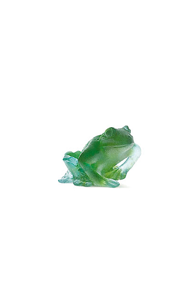 Daum Turquoise Frog Sculpture