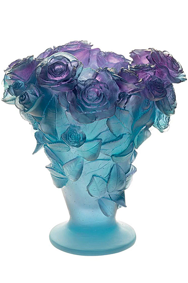 Daum 11.8" Roses Vase in Ultraviolet