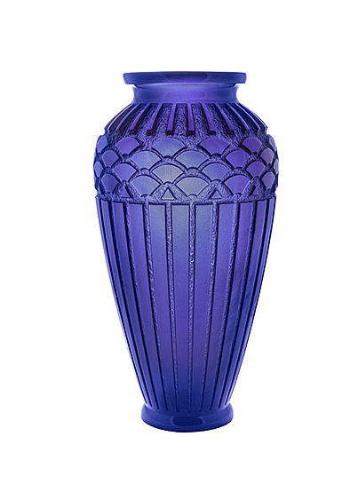Daum Large Rhythms Vase in Blue