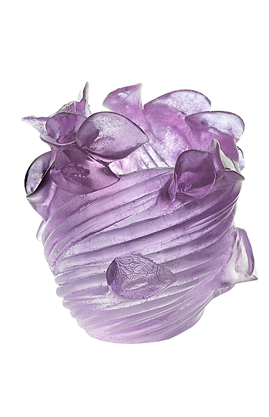 Daum Arum Small Crystal Vase in Ultraviolet