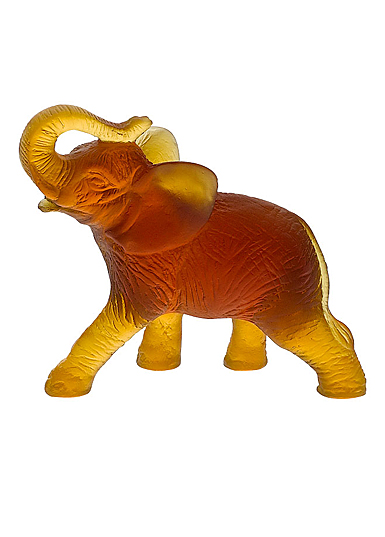 Daum Amber Elephant Sculpture