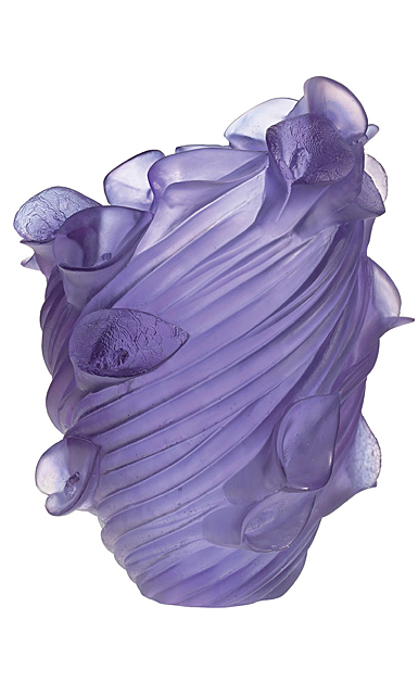 Daum 15.7" Arum Vase in Ultraviolet