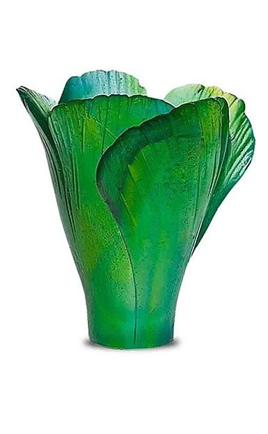 Daum Mini Ginkgo 2.8in Vase in Green