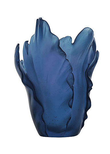 Daum 6.7" Tulip Vase in Blue
