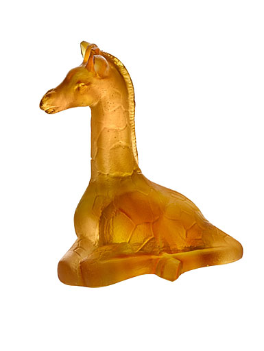 Daum Mini Giraffe in Amber Sculpture