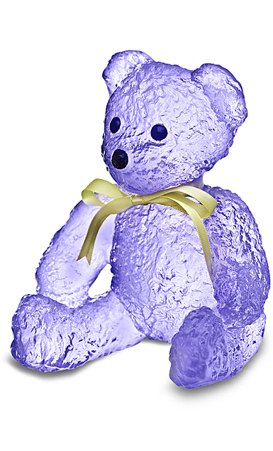 Daum Doudours, Teddy Bear in Violet by Serge Mansau, Limited Edition Sculpture