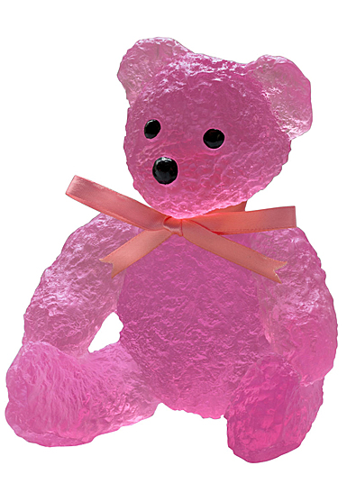 Daum Candy Pink Doudours, Teddy Bear by Serge Mansau, Limited Edition Sculpture