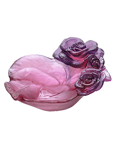 Daum Small Rose Passion Bowl in Red and Purple