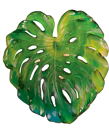 Daum Large Monstera Wall Leaf in Green by Emilio Robba, Sconce