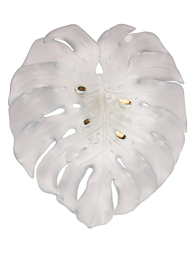Daum Large Short-Fixture Monstera Wall Lamp in White by Emilio Robba, Sconce