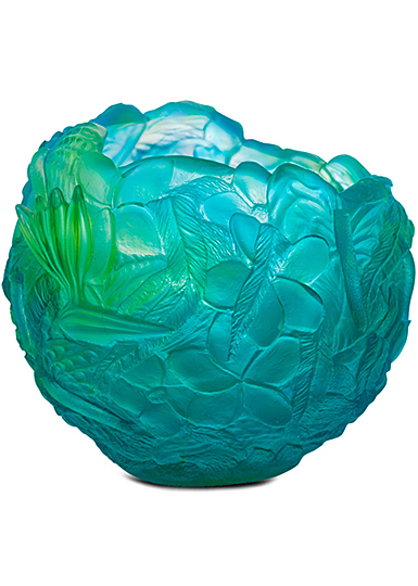 Daum Bouquet Vase in Blue and Green