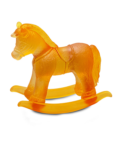 Daum Rocking Horse in Amber Sculpture