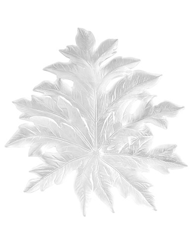 Daum Large Borneo Wall Leaf in White by Emilio Robba, Sconce