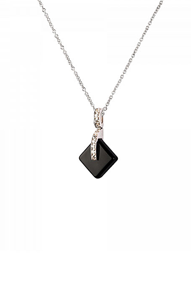 Daum Eclipse Crystal Simple Pendant Necklace in Black