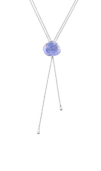 Daum Rose Passion Crystal Sautoir Necklace in Blue